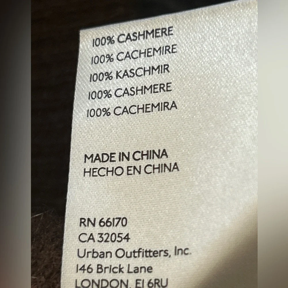 Free people 100 % cashmere Brown & Pink Striped Button Cardigan size L - Picture 6 of 8